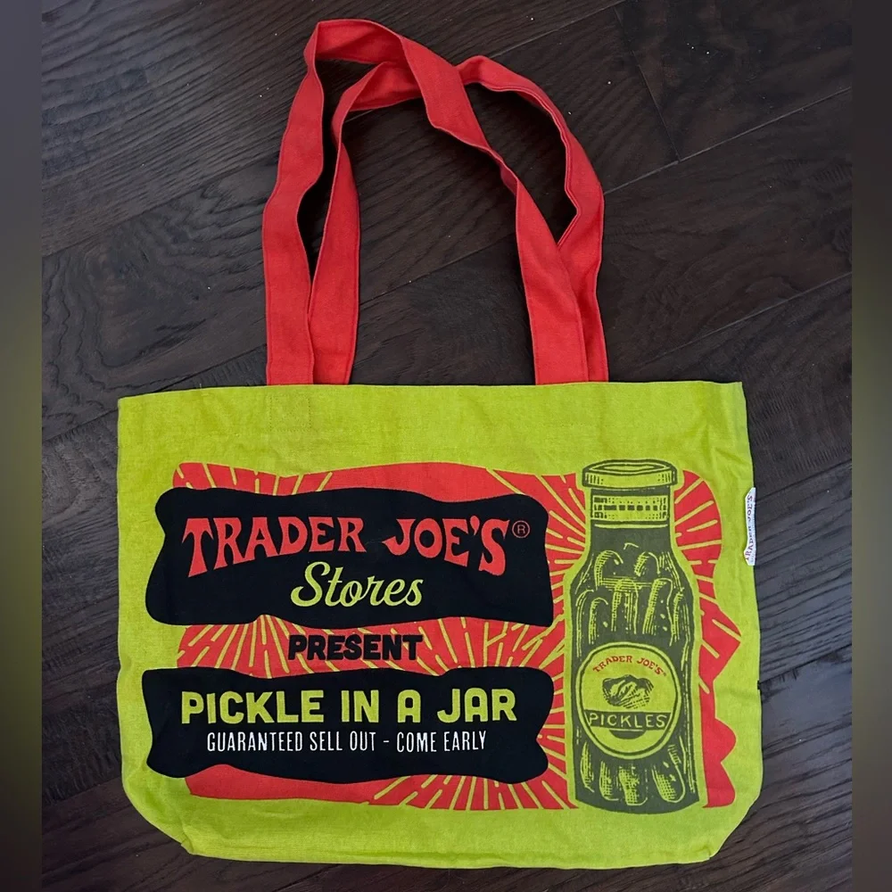 Trader Joe's Reusable Pickles Quirky Collector’s Tote Bag - Picture 2 of 2